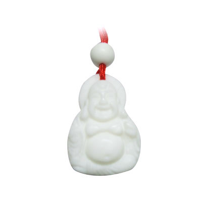 小號白色笑羅漢硨磲佛項鏈