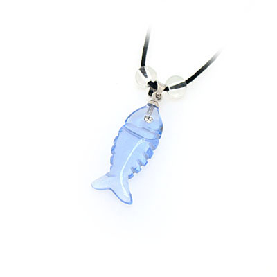 天藍水晶魚項鏈