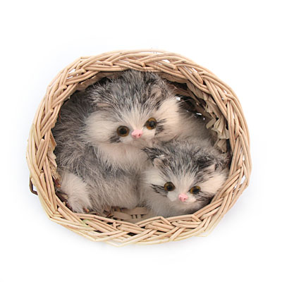 貓媽媽和小貓仿真動物擺件