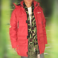 精品流行男士長(zhǎng)款紅色羽絨服