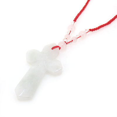 個性大十字架玉項鏈/天然玉石飾品