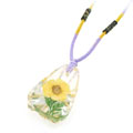 天然花草鑲嵌飾品/透明冰塊女士琥珀項鏈