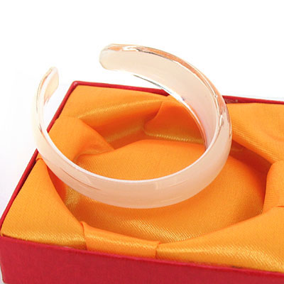 白色琉璃飾品/漂亮琉璃開(kāi)口手鐲
