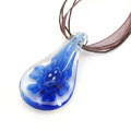深藍色琉璃掛墜/內(nèi)雕花精品項鏈墜