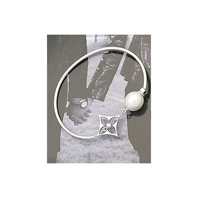 時(shí)尚韓款幸運(yùn)四葉草珍珠手鏈?zhǔn)骤C銀色款[韓國(guó)明星]