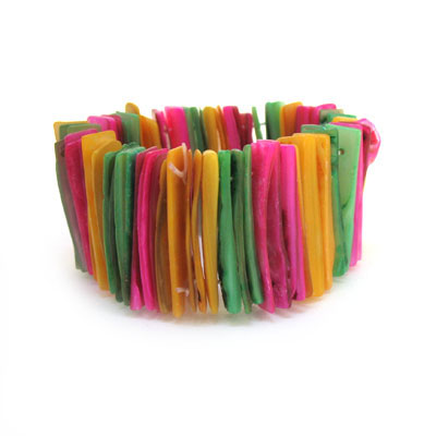 彩色寬貝殼條手鏈手排