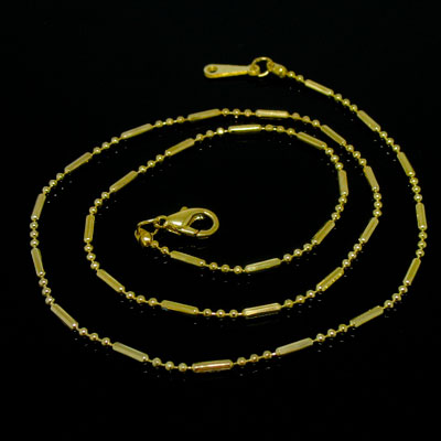 18寸金色長(zhǎng)短珠項(xiàng)鏈diy飾品吊墜配鏈