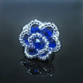 小號(hào)藍(lán)玫瑰手工花戒指