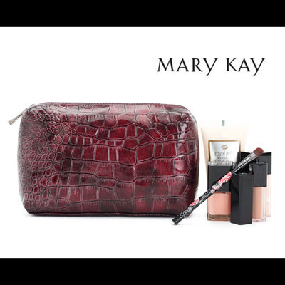 MARKAY玫琳凱正品 時尚絳紫色石頭紋化妝包收納包