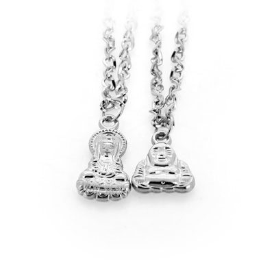 男女觀音佛情侶項(xiàng)鏈合金飾品