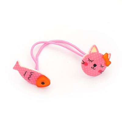 時(shí)尚小花貓愛(ài)吃魚(yú)時(shí)尚可愛(ài)BB皮筋